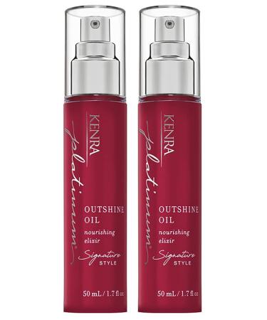 Kenra Platinum Outshine Oil | Nourishing Elixir | Shine-Enhancing Oil | All Hair Types 0.85 Ounce (Pack of 2)