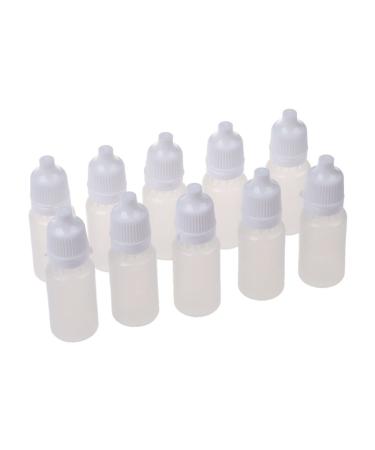 EVIL EVIL(R)10 Pcs 10 ML 1/3 LDPE Plastic Childproof Eye Drops Bottle (Drop Cover Removable)