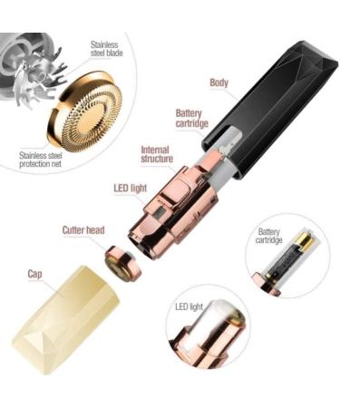 Portable Electric Eyebrow Trimmer with LED Light | 2 in 1 Travel Eyebrow Razor - Buy Online on GoSupps.com