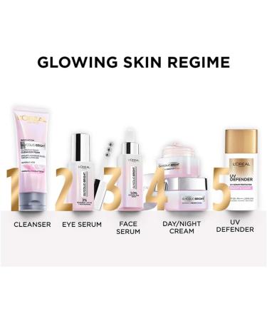 L'Oreal Paris Glycolic Bright Day Cream with SPF 17 50ml |Skin Brightening Cream with Glycolic Acid that Visbily Minimizes Spots & Reveals Even Toned Skin - Buy Online on GoSupps.com