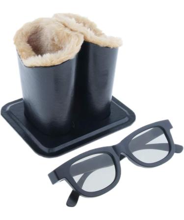 Saturey Double Heads Plush Lining Upright Desk Eyeglass Holder - Stylish Home Accessory for Eyewear Organization | International Shipping Available - Buy Online on GoSupps.com