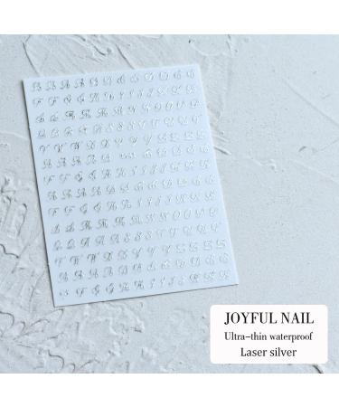 Old English Alphabet Nail Stickers - 7 Sheets Self-Adhesive Decals for Unique Nail Art Designs - Buy Online on GoSupps.com