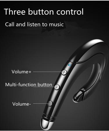 Wireless Bluetooth Headphone with Mic for Cell Phone - Lightweight & Waterproof Earpiece for Business, Office, Sports - Black - Buy Online on GoSupps.com