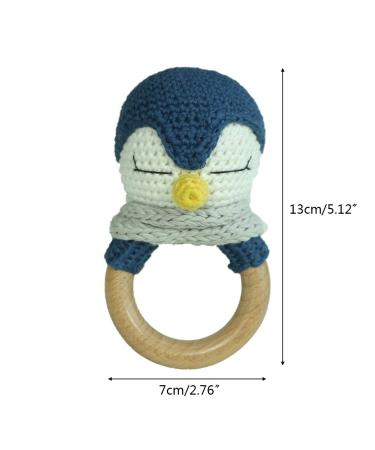 Buy Yuanshenortey Baby Wooden Teether Ring & Crochet Rattle | Safe Infant Chewing & Teething Toy - Shop Worldwide - Buy Online on GoSupps.com
