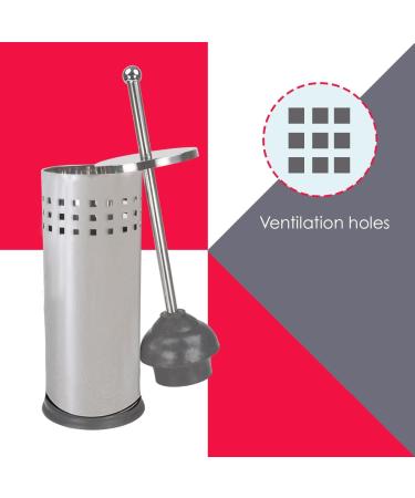 Home Basics Metal Toilet Plunger with Holder - Bathroom Apartment Essentials | Hidden Chrome Combo for Toilet Hideaway Tools - Buy Online on GoSupps.com