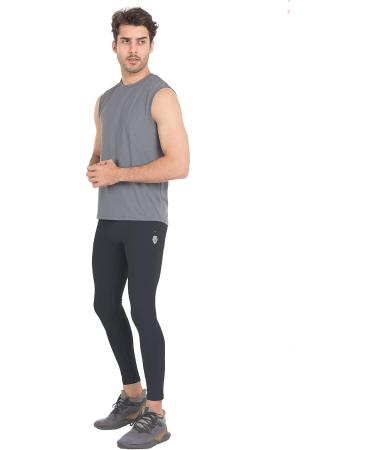 PIQIDIG Men's Workout Leggings Yoga Pants with Pockets | XX-Large Dark Grey - Buy Online on GoSupps.com