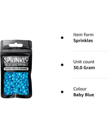 simply topps Coloured Milk Chocolate Beans - 30g or 100g - Cake Cupcake & Cookie Decoration Sprinkles (Baby Blue 30g) Baby Blue 30 g (Pack of 1) - Buy Online on GoSupps.com