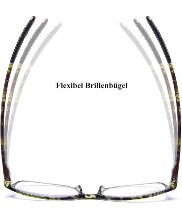 DOOViC Blue Light Filter Computer Reading Glasses - Unisex TR259-C in 9 Colors C8 Green Tortoiseshell 2.0x Magnification - Shop Now! - Buy Online on GoSupps.com