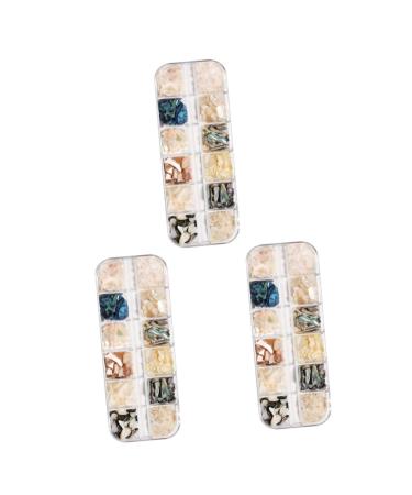 MAGICLULU 3 Sets Nail Art Kit Sequin Trim Flower Claw Clips Nautical Nail Art Nail Kit Nail Decorations Kits Lip Gloss Kit Beach Nail Art Bling Decor Nail Decal Broken Shell Manicure