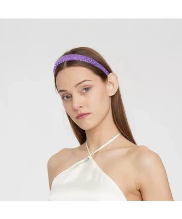 DonLeeving Rhinestone Headband Women Girls Fashion Glitter Headband Purple Cute Hair Hoop Wave Shape Headband Fashion Hair Accessories for Women Girls - Buy Online on GoSupps.com