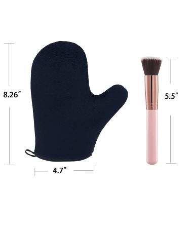 2 Pack Self Tanning Mitt and Brush Set - Sunless Fake Bake Tan Applicator Kit (Black) - Buy Online on GoSupps.com
