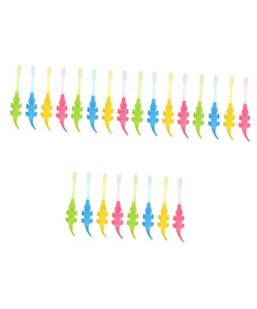 Ultechnovo 24 Stk Small Crocodile toothbrush Children's toothbrush Transparent belly belt soft toothbrush cleaning brush smooth bristle toothbrush hand toothbrush children pp