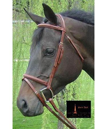 Derby Originals Paris Tack Square Raised Fancy Stitched Leather English Bridle - Chestnut, Full Size - Buy Online on GoSupps.com