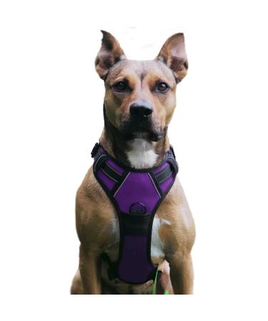 No pull dog crockery adjustable breathable reflectively soft padded dog dishes breast dishes for dogs (purple m) m purple - Buy Online on GoSupps.com