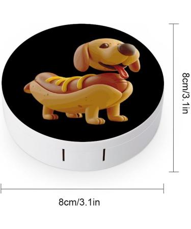 Dachshund Hot Dog Bun Contact Lens Case with Mirror | Cute Travel Kit for Eye Care - Buy Online on GoSupps.com