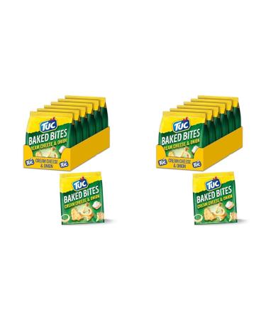 TUC Baked Bits Cream Cheese & Onion 6 x 110g I Salzb ck Large pack I Cracker with sour cream onion flavor I TUC Mini-Cracker (pack with 2) 110 g (12 Pack) Baked Bites Cream Cheese & Onion
