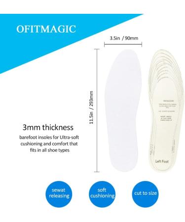 5 Pairs Pure Cotton Terry Cloth Shoe Insoles for Odor Control and Sweat Absorption - Ideal for Barefoot Wear - Buy Online on GoSupps.com