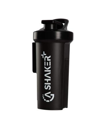 GA Shaker+ 2.0 The 7in1 Original Drinking Bottle/Water Bottle with Protein Shaker Function 1L (Black)