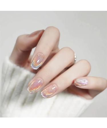 Press on Nails Long Square Shape Fake Nails White Acrylic Nails Glossy Nude  Glue on Nails French False Nail Tips with Butterfly Charms and White  Flowers Design for Women and Girls, 24Pcs -