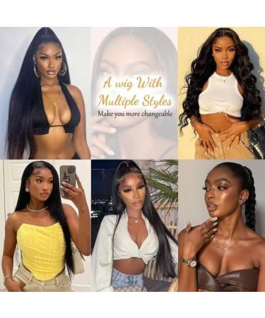 Rxy 13x6 HD Lace Front Wig - 100% Brazilian Real Hair Wig for Women - 22 Inches Natural Black with Baby Hair - Buy Online on GoSupps.com