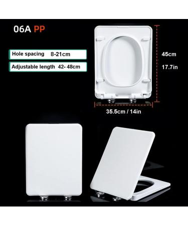 Square Toilet Seat Soft Close with Easy Quick Release Top Fix Adjustable Hinges Easy Installation White Soft Close Toilet Seats 04b Little Surprise 06a - Buy Online on GoSupps.com