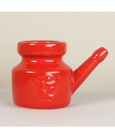 yuoseg 350Ml Ceramic Neti Pot Nose Cleaning Pot Leakproof Spout Pot for Nasal Rinsing Nose Washing Men Women Red - Buy Online on GoSupps.com