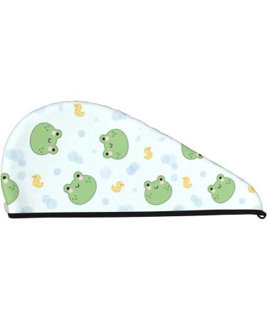 Buy Kawaii Frogs Microfiber Hair Towel - Soft Super Absorbent Quick Dry Hair Wrap for Women | Perfect for Long Curly & Thick Hair - Buy Online on GoSupps.com