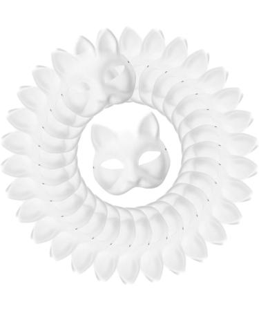 30 Pcs Cat Mask - Unpainted White Fox Therian Masks for DIY Carnival & Cosplay Accessories - Buy Online on GoSupps.com