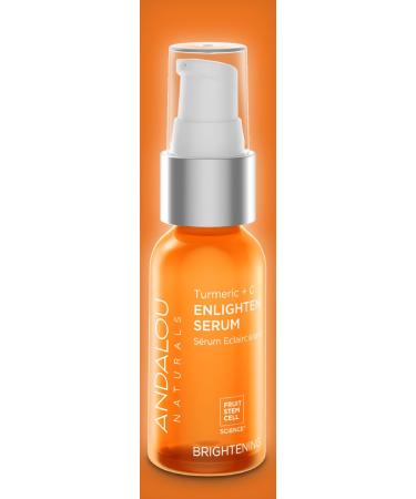 Andalou Naturals Enlighten Serum - Turmeric + C Brightening - 1.1 fl oz (32 ml) | Brighten & Revitalize Skin - Buy Online on GoSupps.com