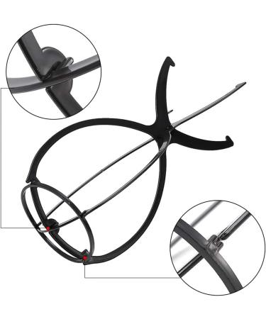 2 Pack Portable Wig Holder Stands - Foldable Short Wig Display for Easy Storage - Black Plastic - Buy Online on GoSupps.com