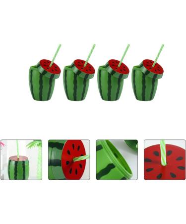 NUOBESTY Halloween Decorations 4pcs Watermelon Sippy Cup with Straw Watermelon Shaped Drinking Cup Summer Sippy Cup for Watermelon Summer Party Supplies Halloween Decor - Buy Online on GoSupps.com
