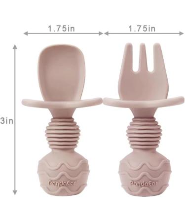 PandaEar Silicone Baby Plate with Suction + Sippy Cup + Feeding Spoon Fork Set - Crab Pink | Toddler Led Weaning Items - Buy Online on GoSupps.com
