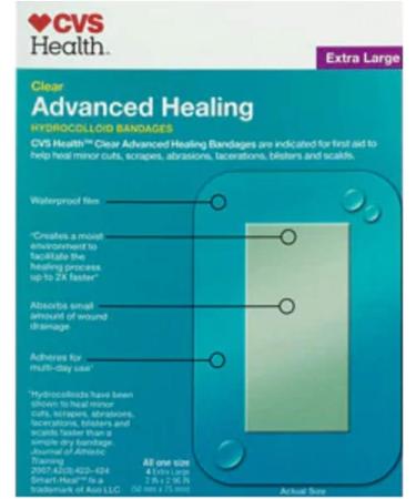 Buy CVS Health Advanced Healing Hydrocolloid Bandages (Extra Large) - Fast International Shipping | Effective Wound Care Solutions - Buy Online on GoSupps.com