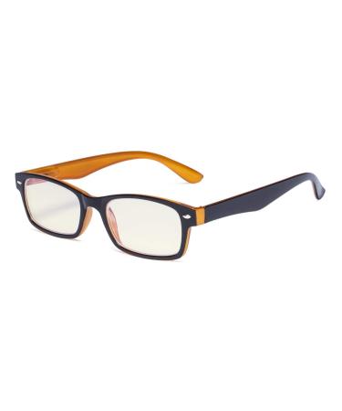 Eyekeper computer reading glasses with spring hinges in UV protection anti-blue rays glare protection and scratch-resistant glasses (yellow tinted glasses in black and yellow socket) BB40 lens-black/yellow 0.5 dioptries