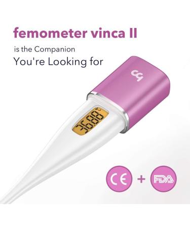 Intelligent Basal Thermometer for Ovulation & Fertility Tracking | Backlit LED Screen & App | femometer Vinca II Purple - Buy Online on GoSupps.com
