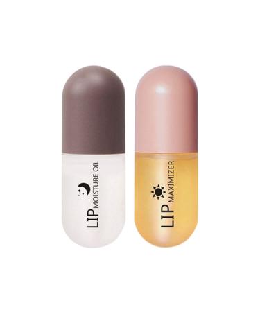 Natural lip plumper set day and night-lip care serum ginger and mint 24h lip care tool moisturizing upholstery clear lip gloss 6ml clear