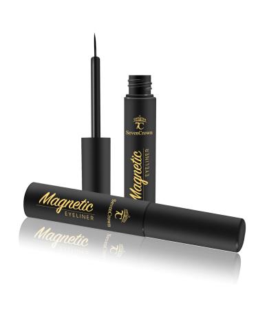 7C SEVENCROWN Magnetic Eyeliner Liquid Liner Pen Black - Waterproof Magnetic Liner - Upgraded All-Day Hold Sweatproof Works Perfectly with Magnetic Eyelashes Kit - 4 Count