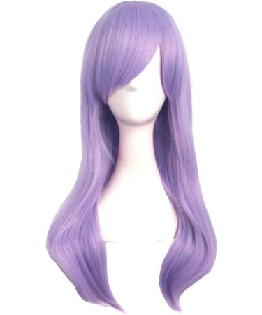 Colorfulpanda Long Curly Wavy Light Purple Wig - Perfect for Cosplay, Anime Style, Halloween Party and Daily Wear - Buy Online on GoSupps.com