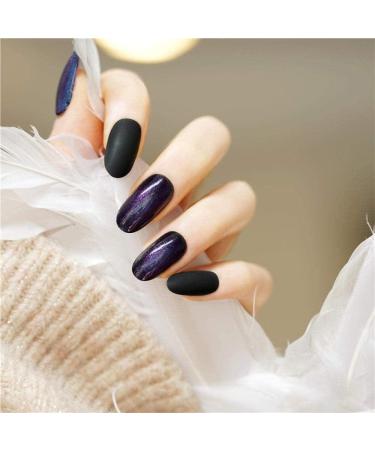 HUIL Artificial Nails False Nails Xinghe blue purple round head jump color wear manicure false nail patch
