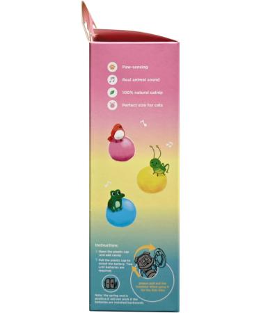 Namsan Cat Ball Interactive Toys - 3 Plush Chirping Balls for Cats | Yellow Blue & Pink - Perfect for Playtime & Engagement - Buy Online on GoSupps.com