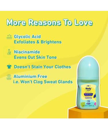 P_lum BodyLovin Hawaiian Rumba Deodorant Roll On - 4% Lactic Acid 1% Glycolic Acid 48 Hr Odor Control & Brightening Aluminium-Free | Fresh Beachy Scent (50 ml) - Shop Internationally - Buy Online on GoSupps.com