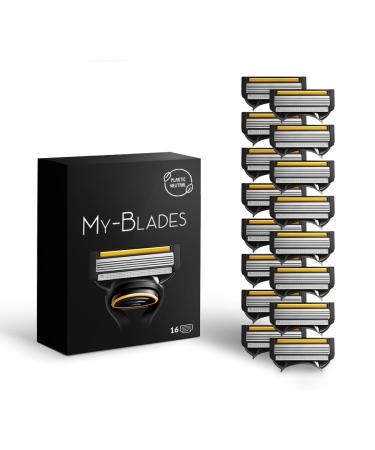 My-Blades 16 x 5 Blade Razor Blades Replacement Blades Compatible with Gillette Fusion 5