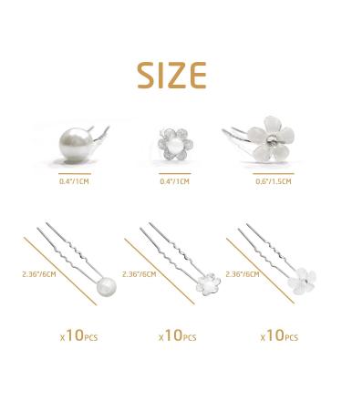 30-Piece Wedding Hair Accessories Set - U-Shaped Hairpins with Pearls & Rhinestones for Bridal Hairstyles & Bridesmaid Parties - Buy Online on GoSupps.com