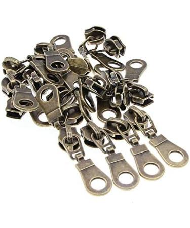 5 Yards Metallic Nylon Coil Zippers with Antique Brass Teeth and Pulls Sliders - DIY Sewing Crafts - SHUNLI Antique Brass-Black - Buy Online on GoSupps.com