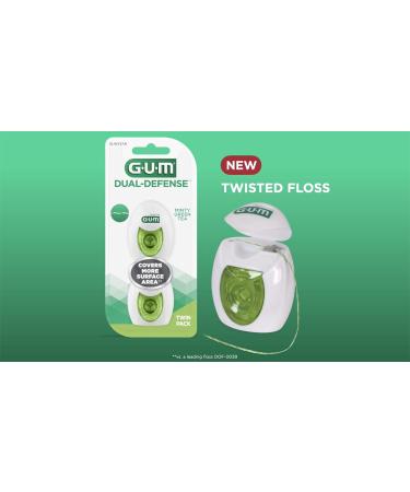 Buy GUM Dual-Defense Twisted Dental Floss - Double Strand Waxed Floss with Green Tea & Mint - 2ct (3pk) | International Shipping Available - Buy Online on GoSupps.com