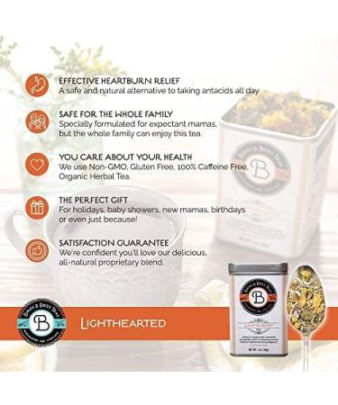 Organic Heartburn Relief Tea for Acid Reflux and Pregnancy - Birds & Bees Teas Lighthearted Tea - Natural Remedy, 40 Servings - Buy Online on GoSupps.com
