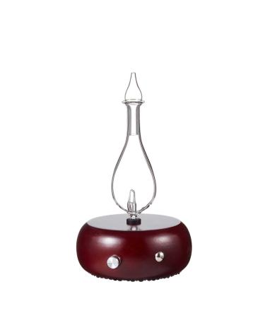 Magnificent 2.0 Nebulizing Diffuser for Essential Oil/Aromatherapy by Organic Aromas - Dark-Colored Wood Base and Glass Reservoir with Touch Sensor Light Switch Dark Brown Wood Base