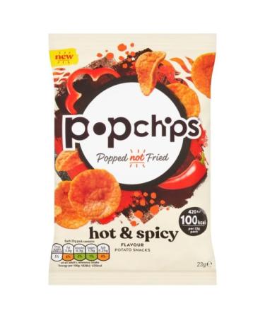 Popchips Hot & Spicy Popped Not Fried Potato Crisps 24 x 23g