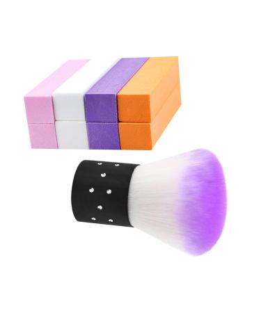 Housoutil 1 Set Nail Art Brush Manicure Kit Mushroom Cleaning Brush Headbands for Lash Extensions Nail Dust Collector Buffing Block Sanding Nail Gel Nails Gel Sponge Purple High Elasticity 6.3x2.7cm Purple
