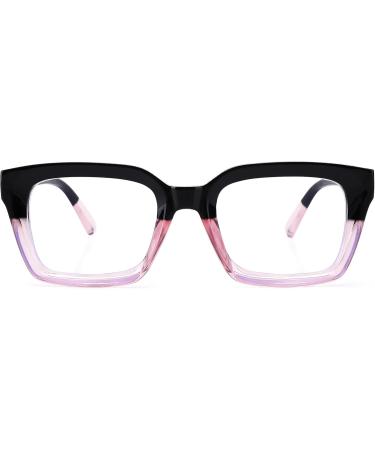 Per Acme Blue Light Filter Glasses | Unisex Anti-Reflective Computer Glasses | Large Frame B8 Black Pink 50mm - Buy Online on GoSupps.com